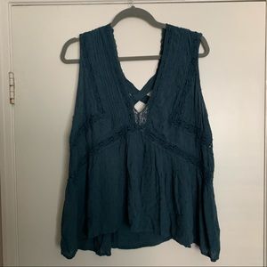American Eagle Teal Blue Tank Blouse